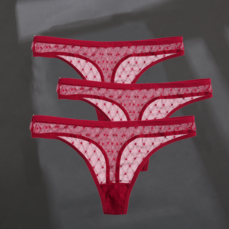 Elegant breathable lace lingerie briefs