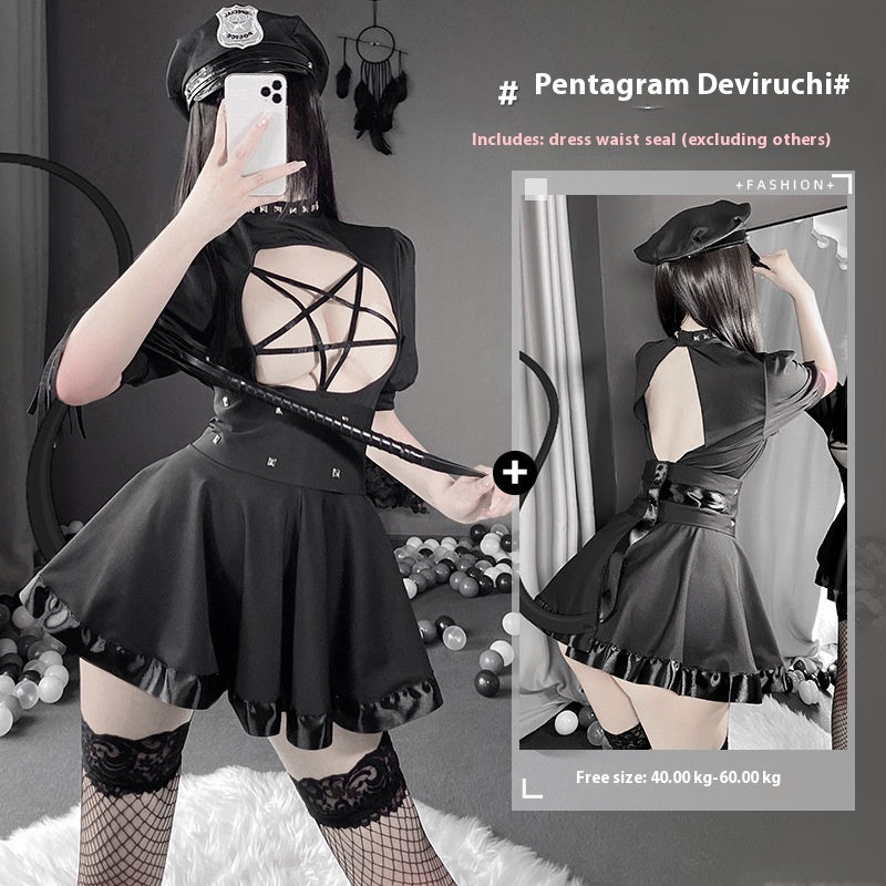 Maid uniform polyester lingerie skirt sets