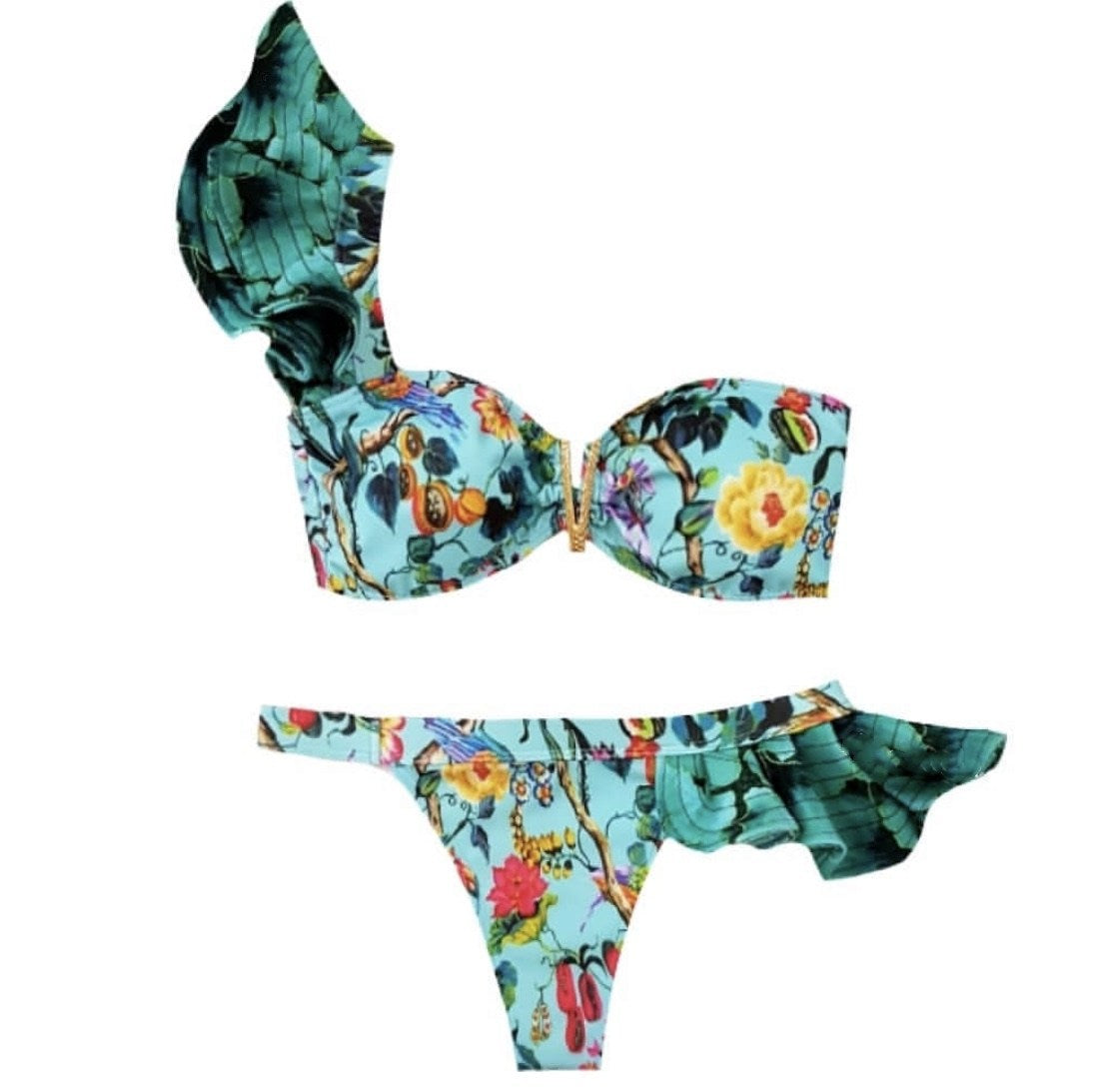 Backless cotton nylon intimate bikini sets