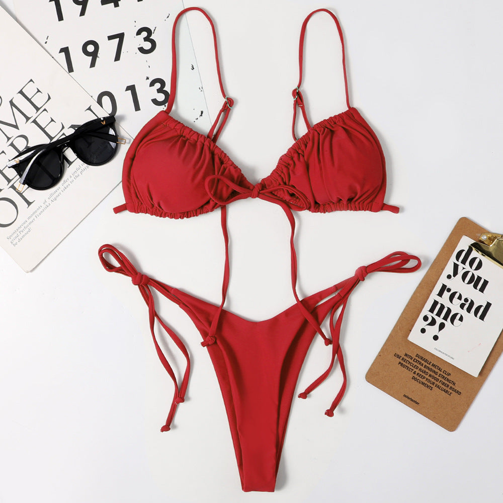 Backless leopard-print bikini sets