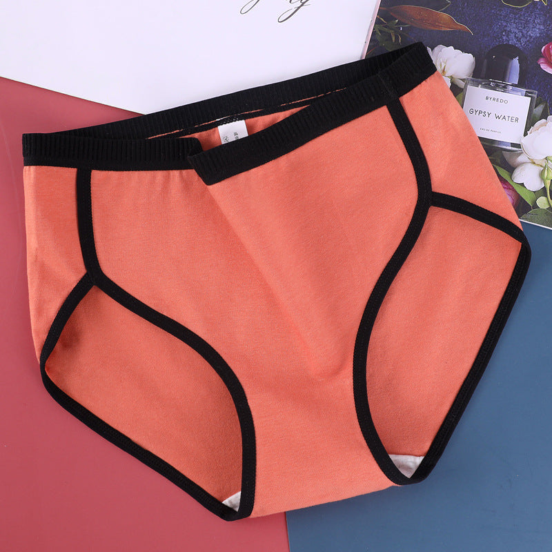 Low-waisted seamless cotton and polyester lingerie briefs