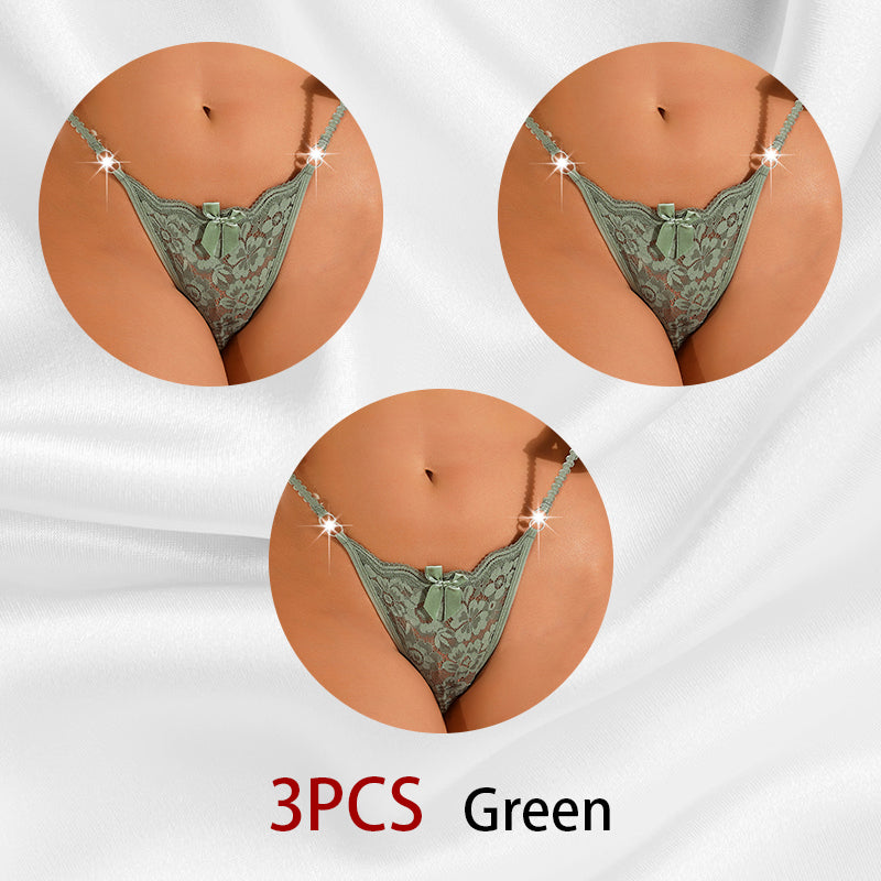 Seamless floral lace and mesh lingerie briefs