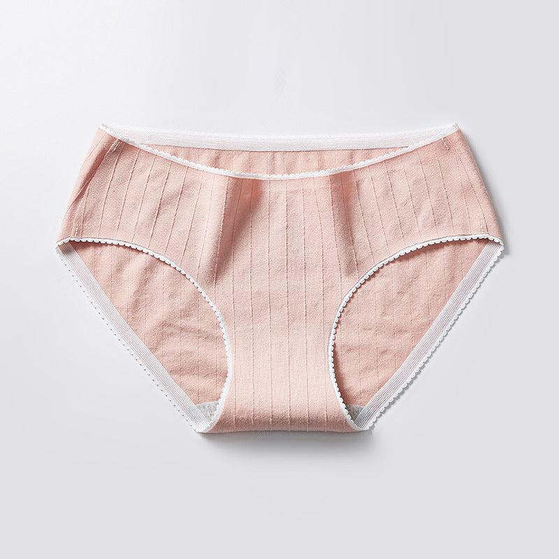 Low-waisted seamless breathable cotton lingerie briefs