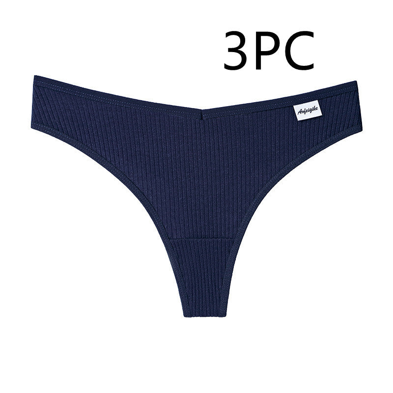 Low-waisted seamless breathable cotton lingerie briefs