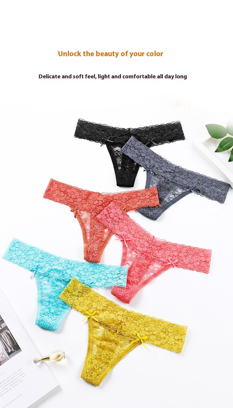 Low-waisted seamless lace and nylon lingerie briefs - image 3