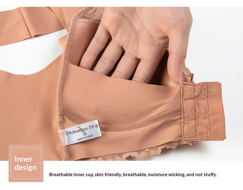 Push-up seamless breathable crotchless lace bras - image 3