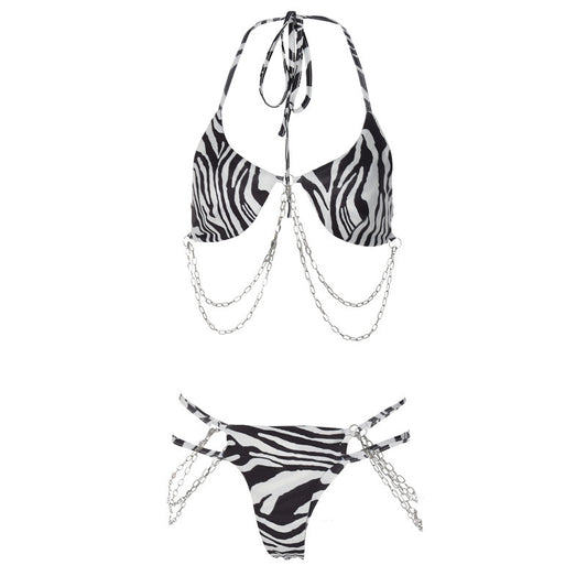 Leopard polyester lingerie bikini set - product image 2