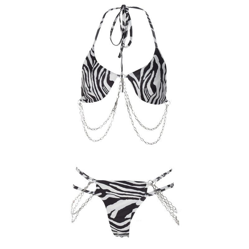 Leopard polyester lingerie bikini set - product image 2