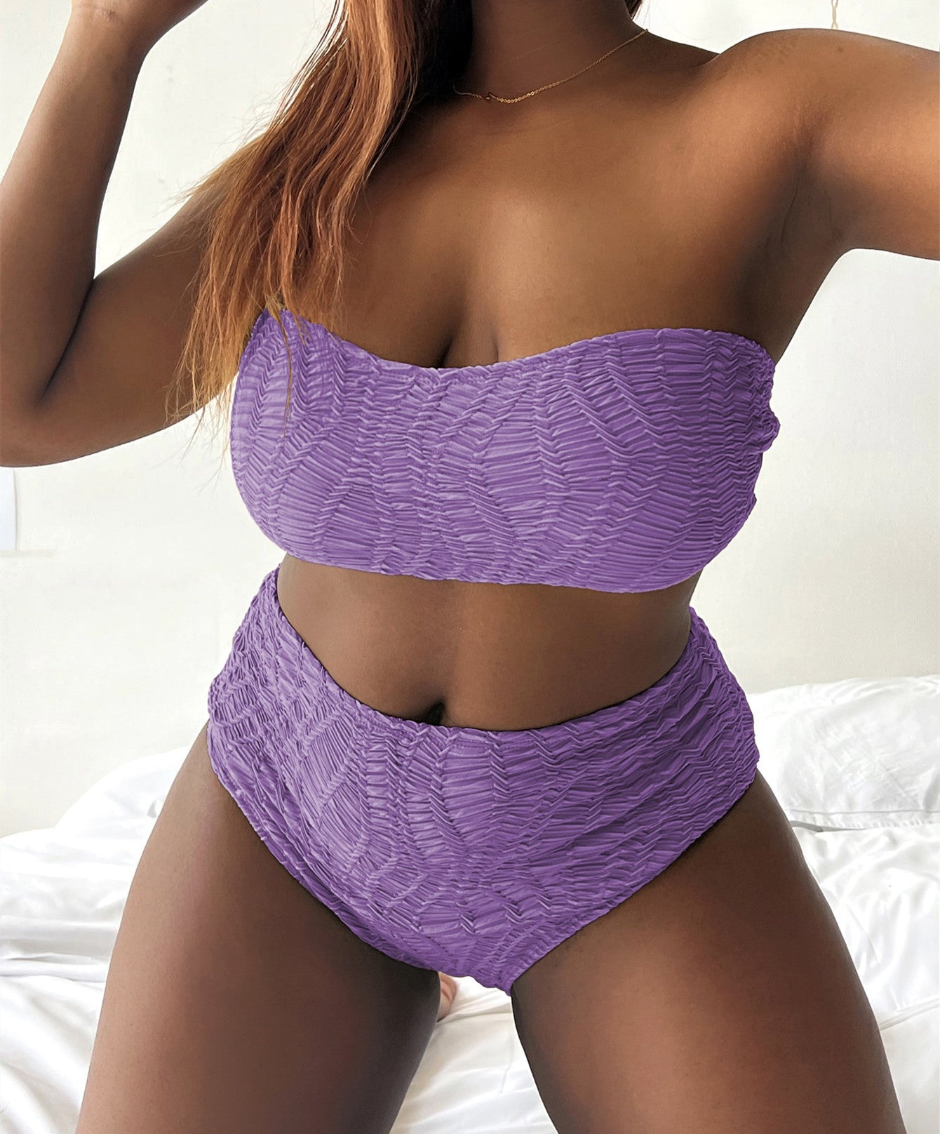 Plus-size backless polyester bikini sets - image 2