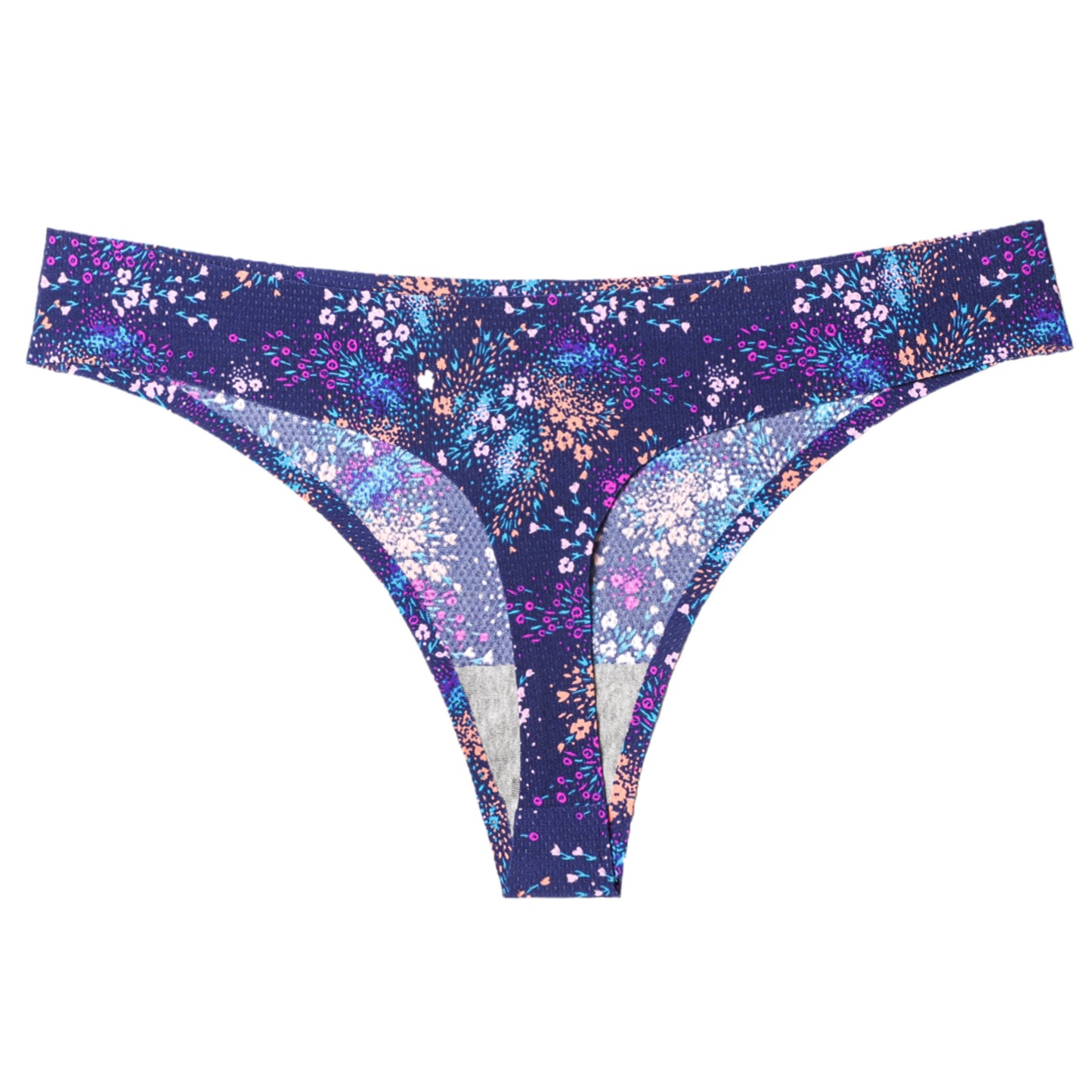 Low-waisted seamless floral cotton lingerie briefs