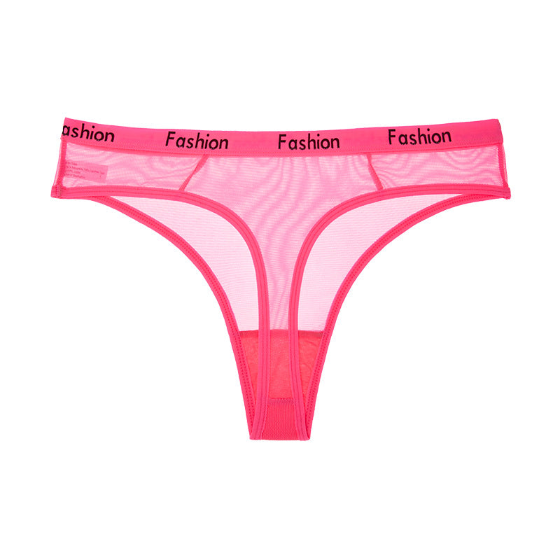 Low-waisted seamless sheer cotton lingerie briefs