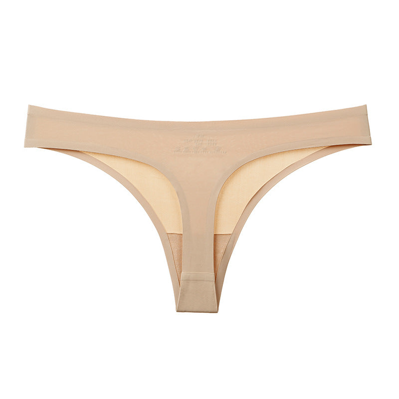 Seamless leopard silk and leather lingerie briefs