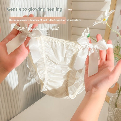 Low-waisted breathable lace and nylon lingerie briefs - image 2