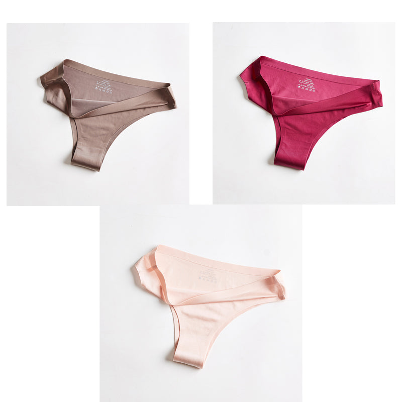 Low-waisted seamless breathable cotton lingerie briefs