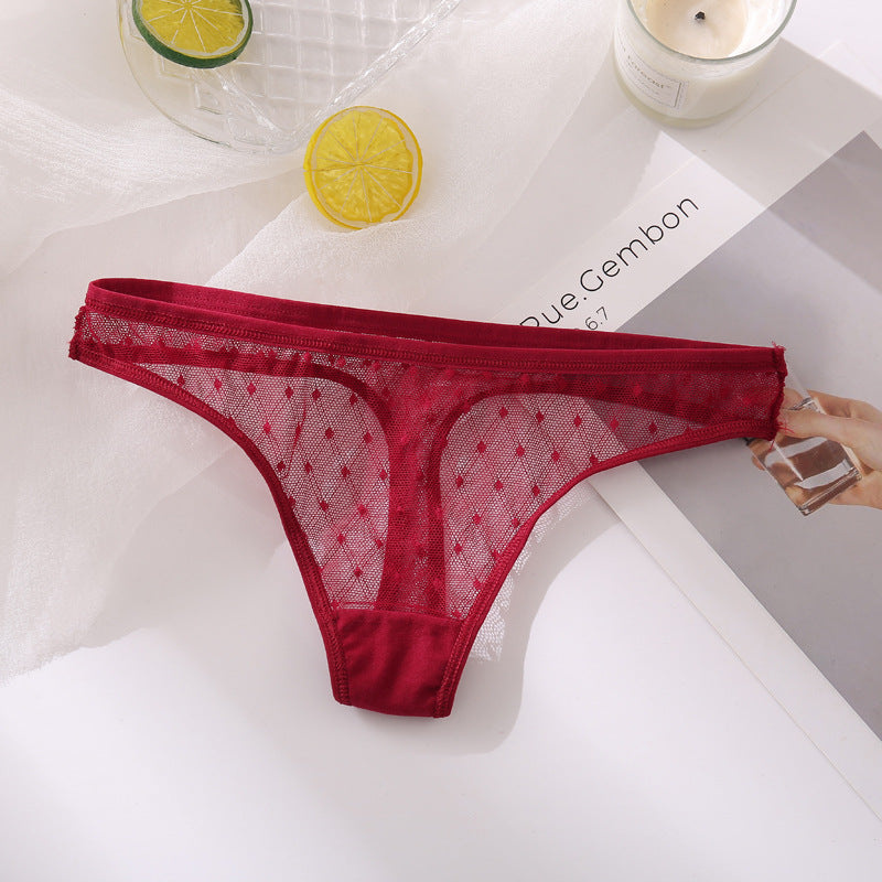 Elegant breathable lace lingerie briefs