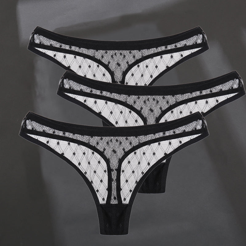 Elegant breathable lace lingerie briefs