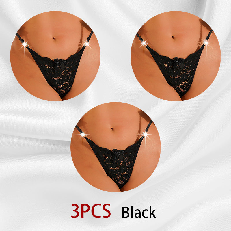 Seamless floral lace and mesh lingerie briefs