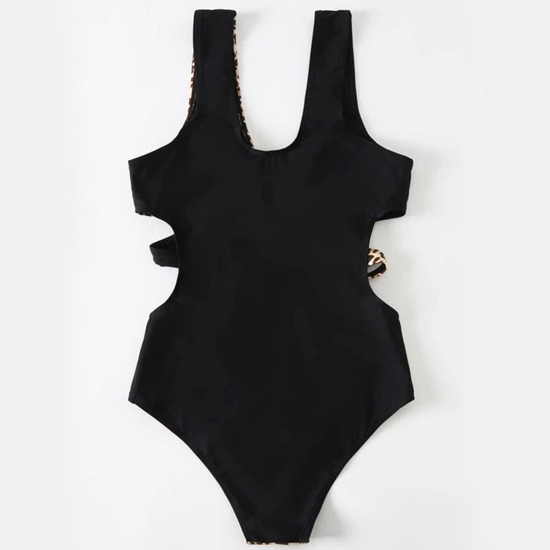 White high-waist one-piece leopard bikini sets - image 3