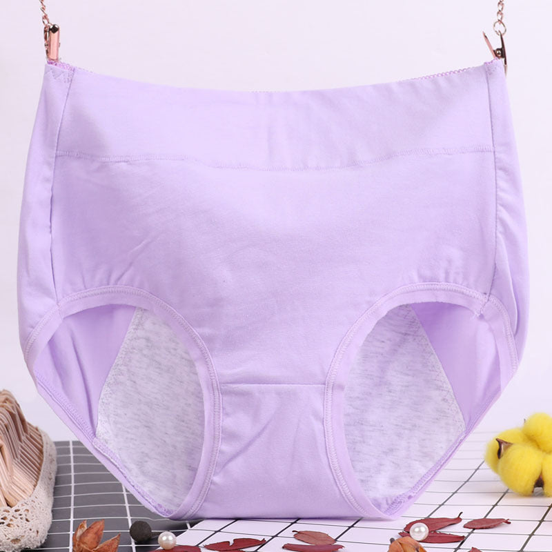 High-waisted seamless breathable cotton lingerie briefs