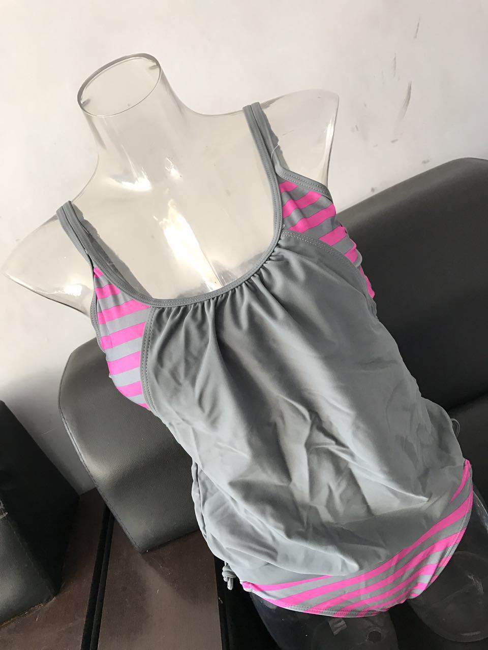 High-waisted floral polyester and spandex bikini sets