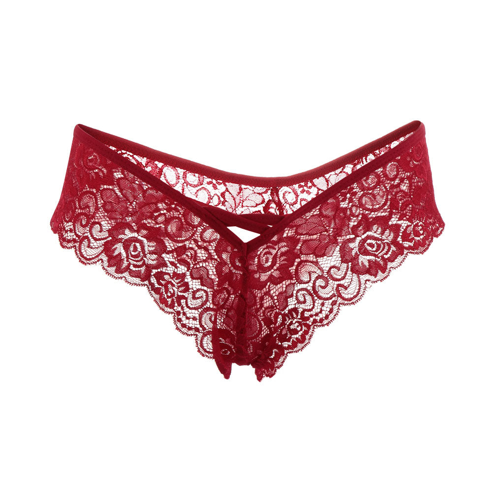 Low-waisted lace and cotton lingerie briefs - image 3