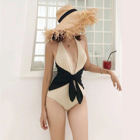 Black one-piece nylon intimate bikini set - product image 1