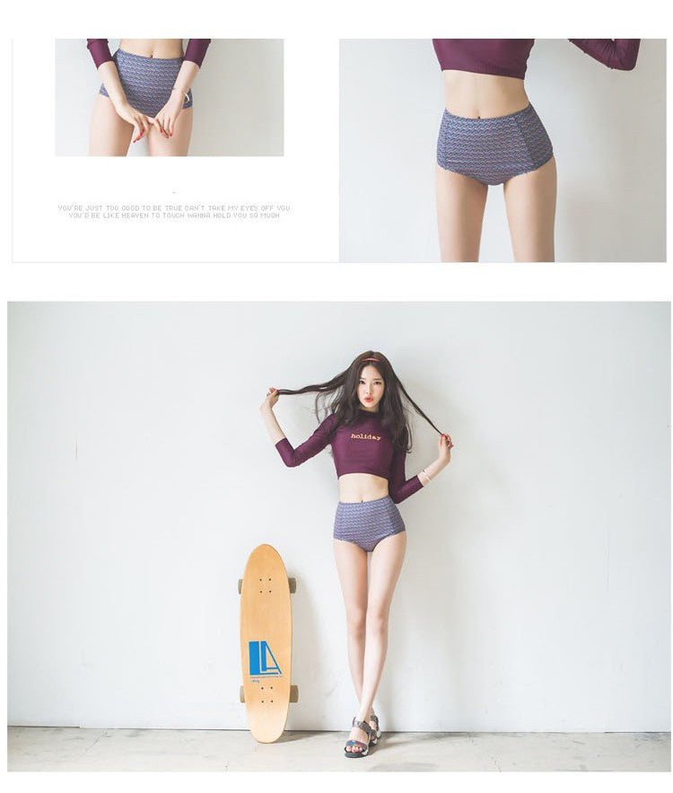 Push-up long-sleeve nylon intimate bikini set - product image 1