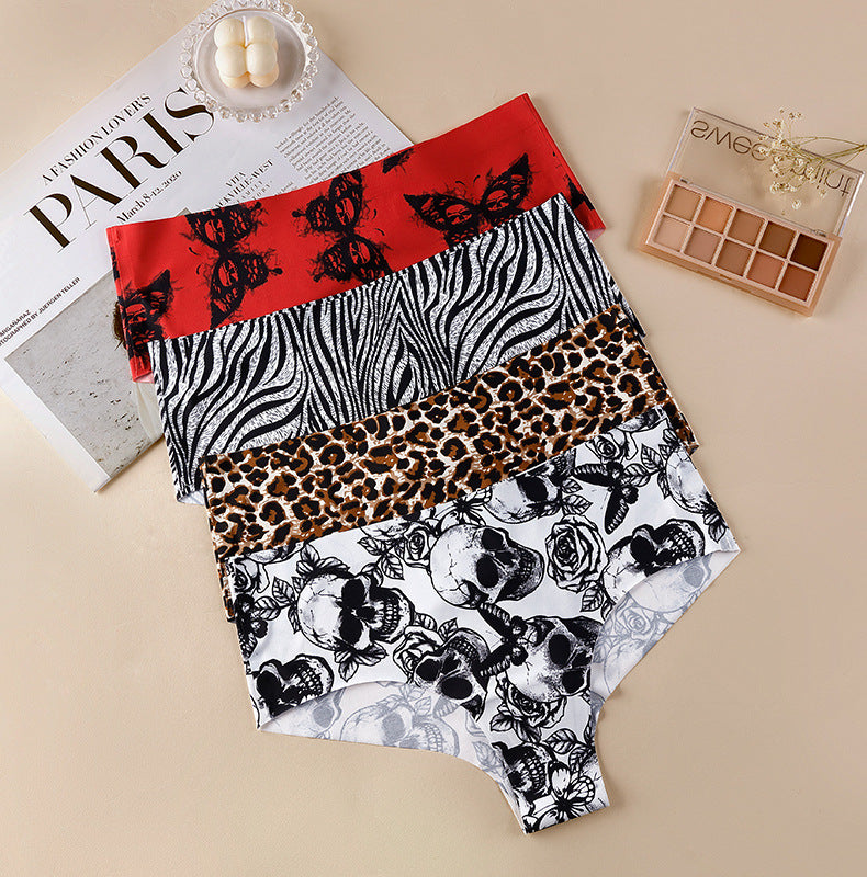 Seamless breathable leopard silk lingerie briefs - image 2