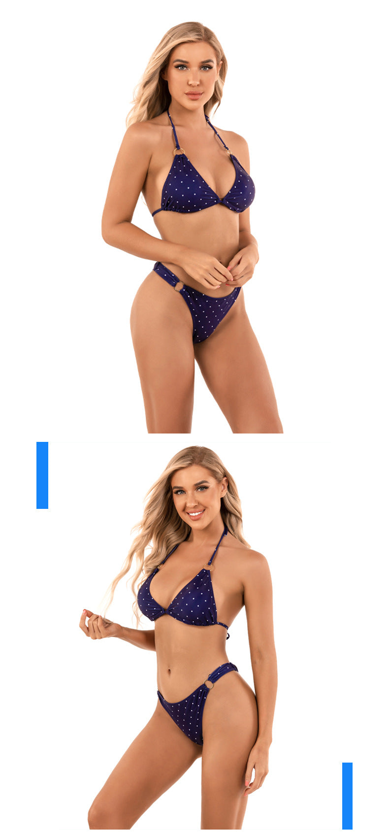 Plus-size backless polyester and spandex bikini sets - image 3