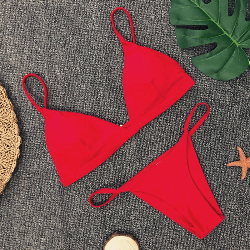 Backless push-up spandex bikini sets - image 2