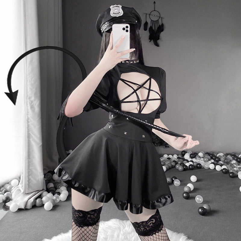 Maid Uniform Polyester Lingerie Skirt Sets - Black / Free Size product image