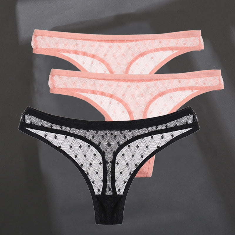 Elegant breathable lace lingerie briefs