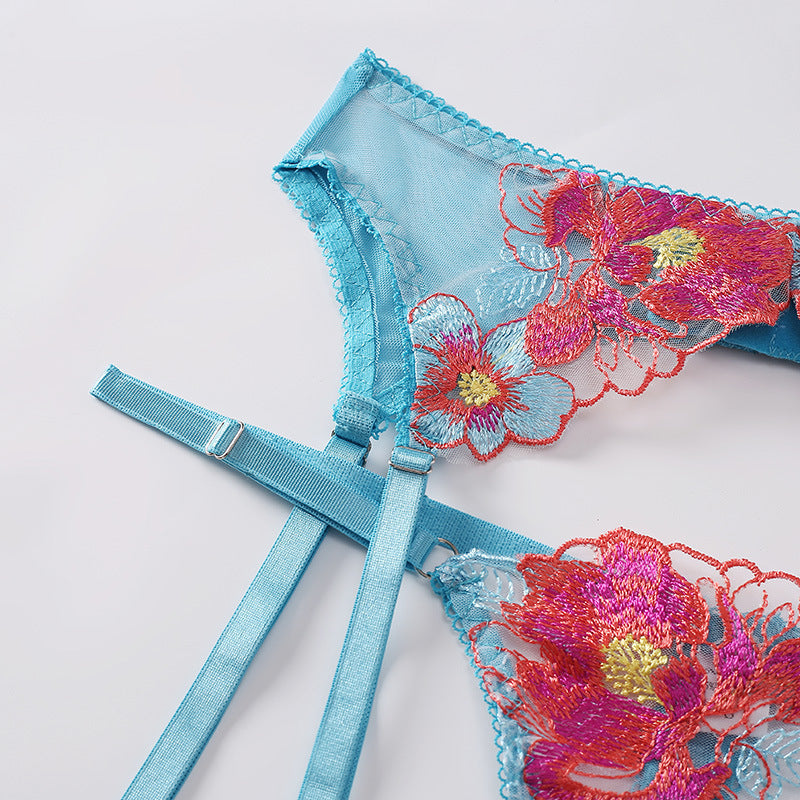 Shaping embroidered mesh and polyester lingerie sets - image 2