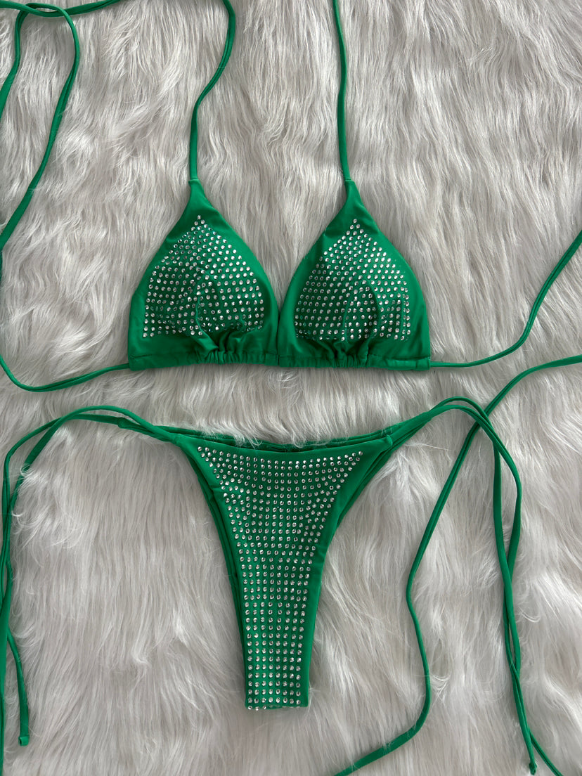 Backless lace and nylon bikini sets