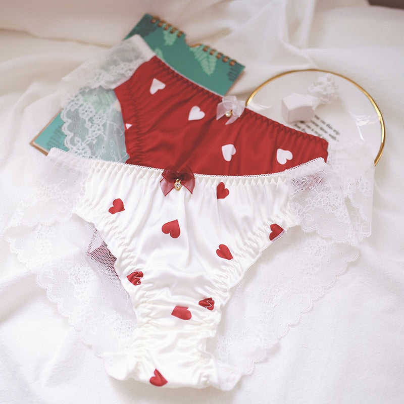 Low-waisted lace and cotton lingerie briefs