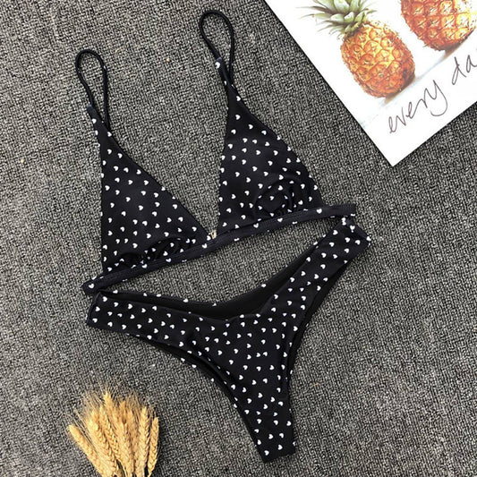Black polyester lingerie bikini set - product image 1
