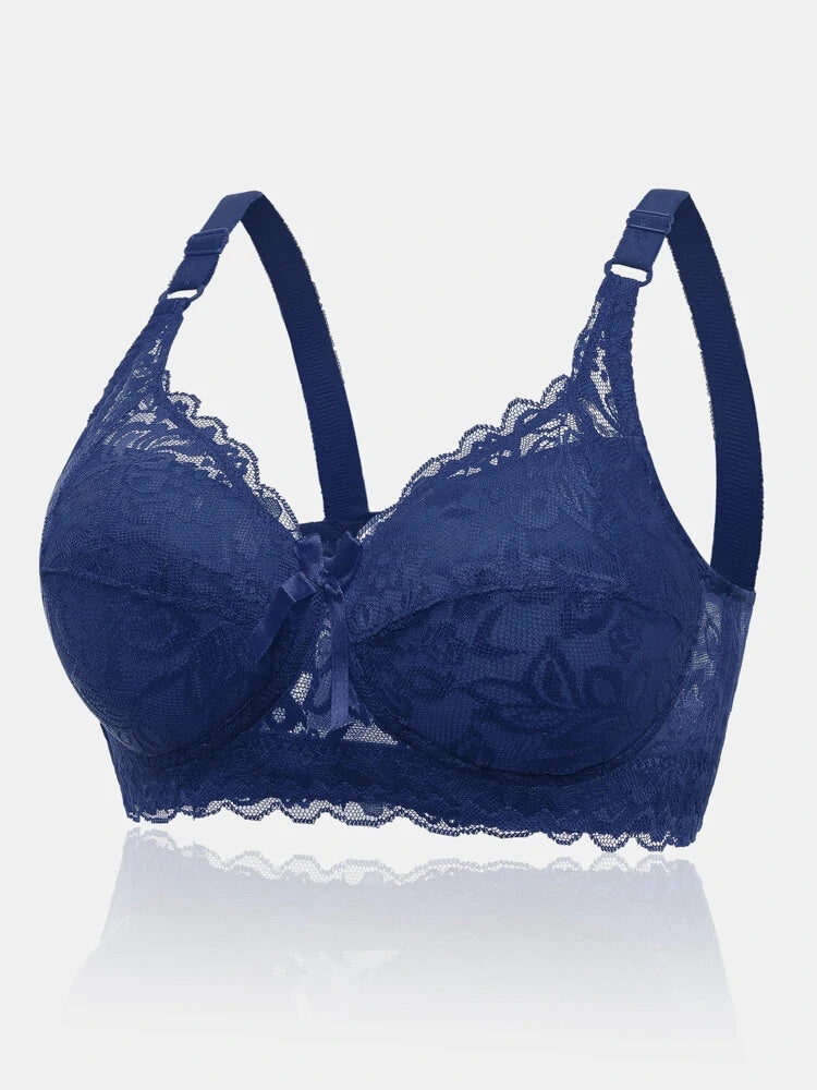 Underwire plus-size floral lace and cotton bras - image 4