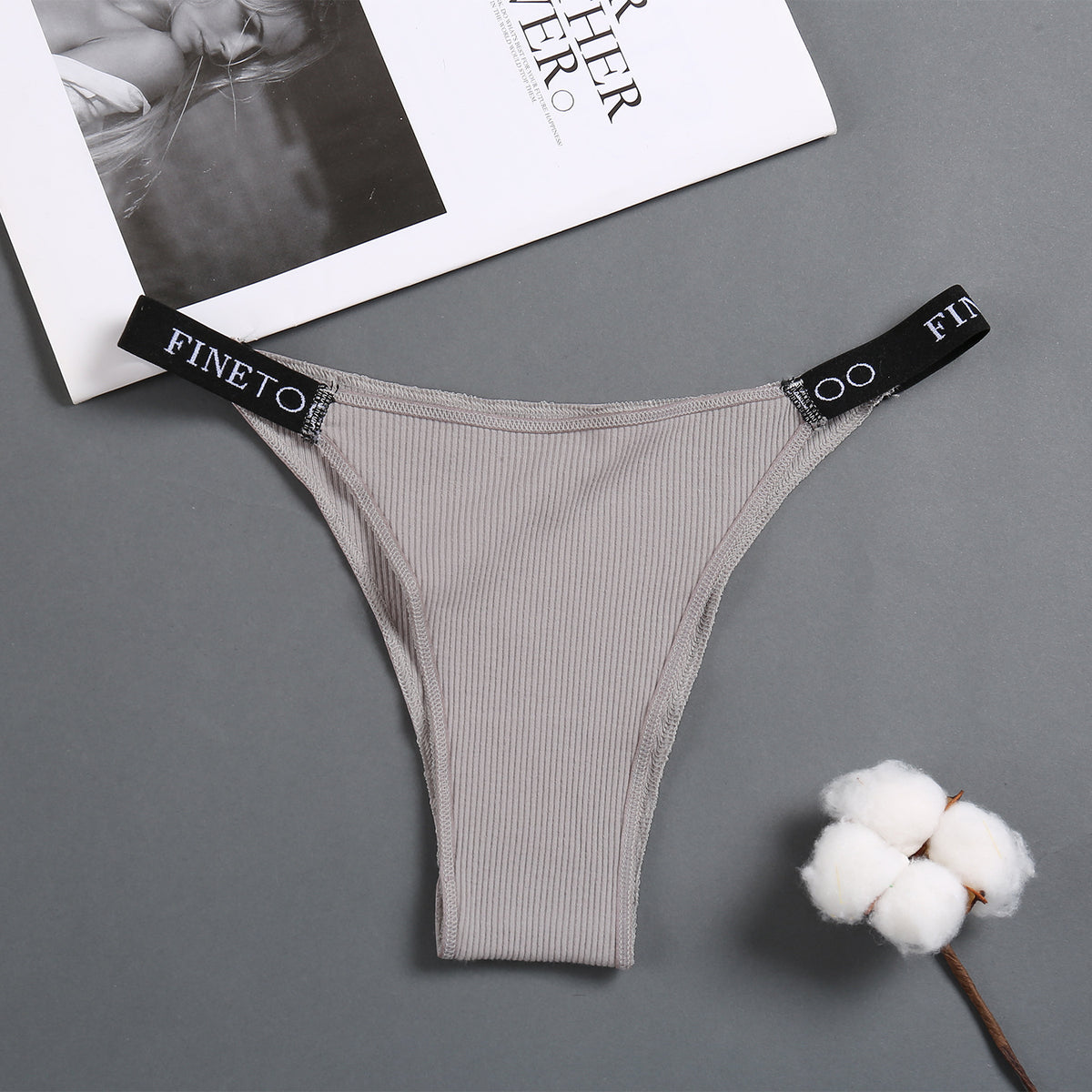High-waisted breathable cotton and spandex lingerie briefs - image 4