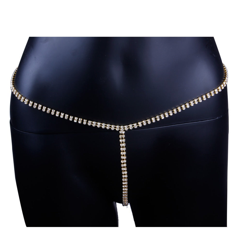 Elegant feminine glitter body chains