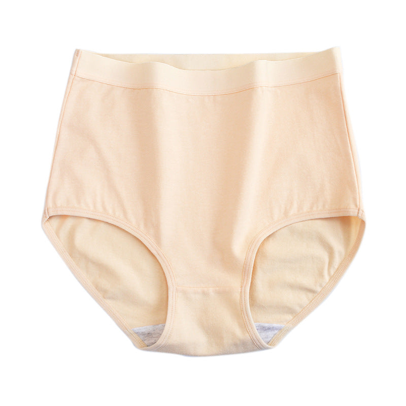 High-waisted plus-size cotton lingerie briefs
