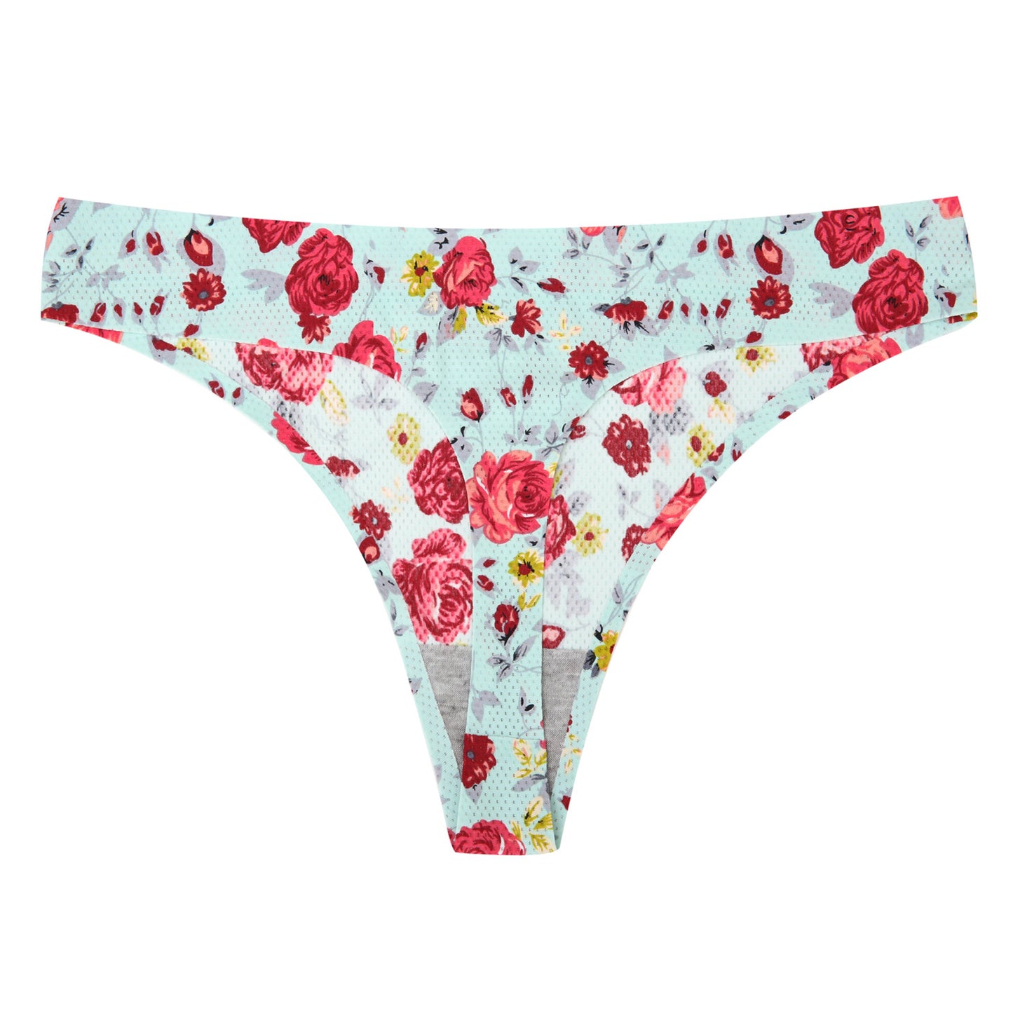 Low-waisted seamless floral cotton lingerie briefs
