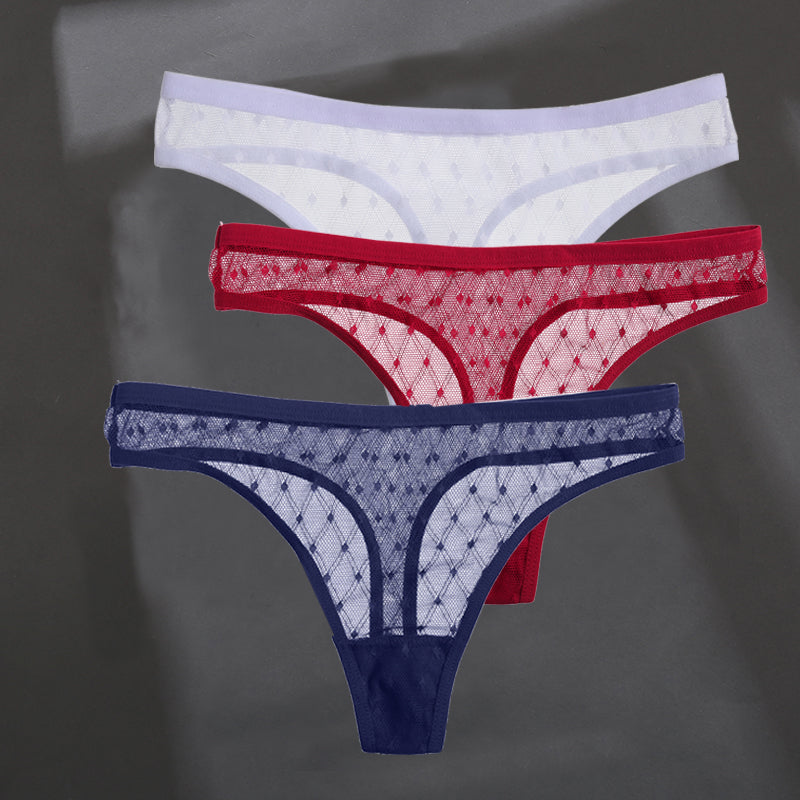Elegant breathable lace lingerie briefs