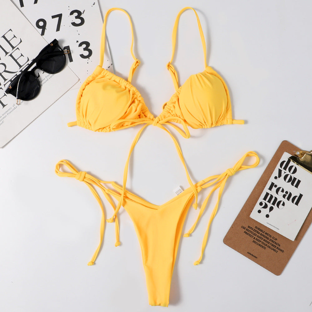 Backless leopard-print bikini sets