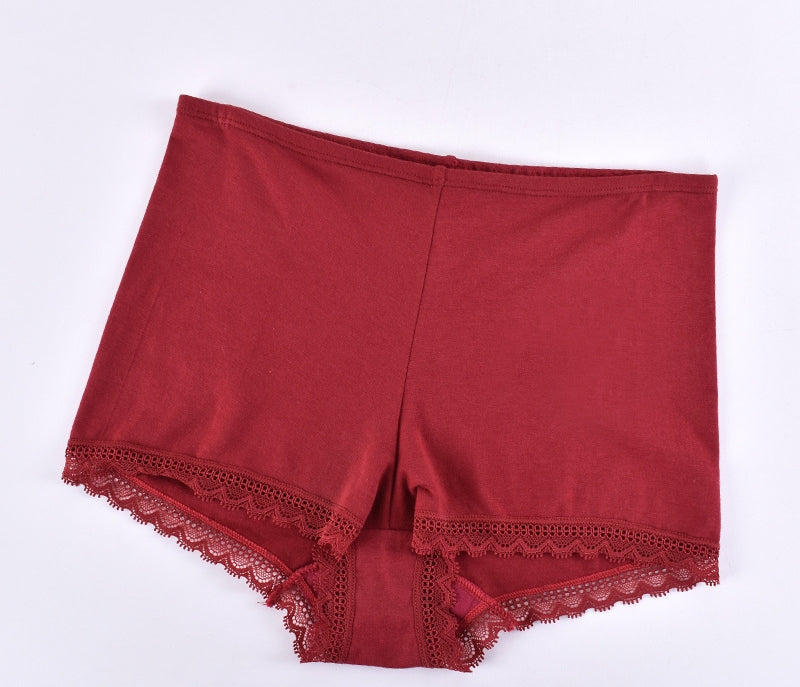 Seamless breathable lace and cotton lingerie briefs