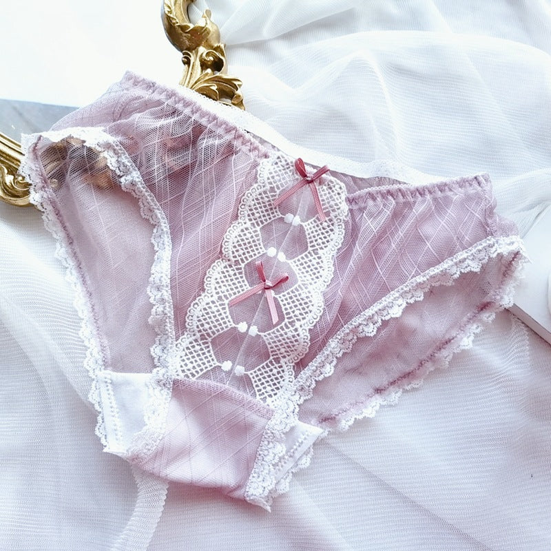 Breathable cotton and mesh lingerie briefs