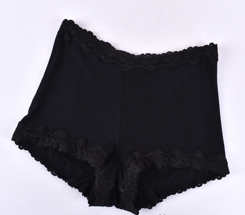 Seamless breathable lace and cotton lingerie briefs