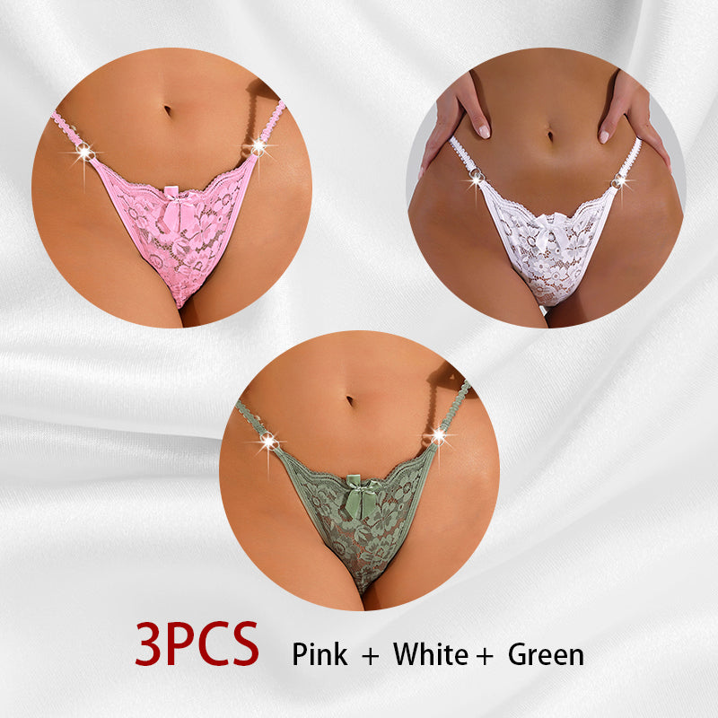 Seamless floral lace and mesh lingerie briefs