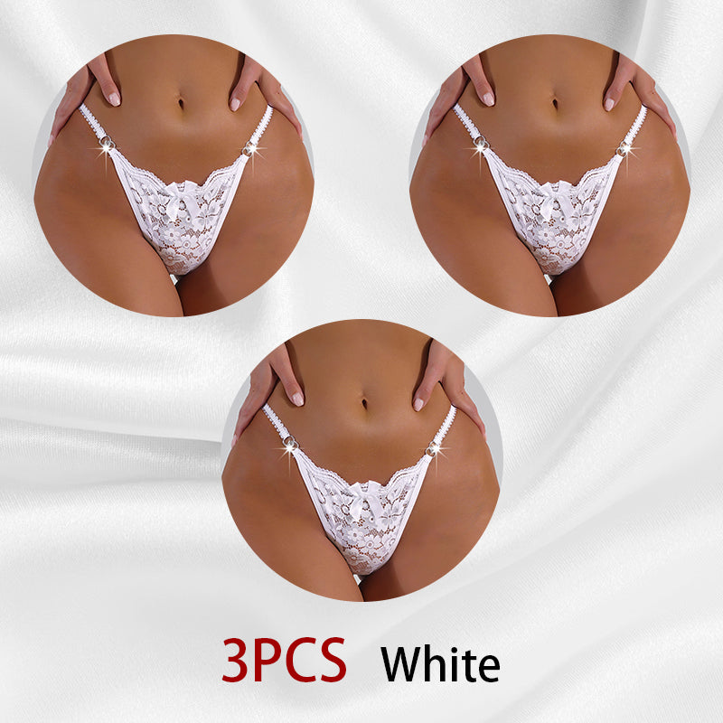 Seamless floral lace and mesh lingerie briefs