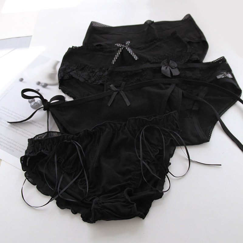 Breathable lace and cotton lingerie briefs - image 3