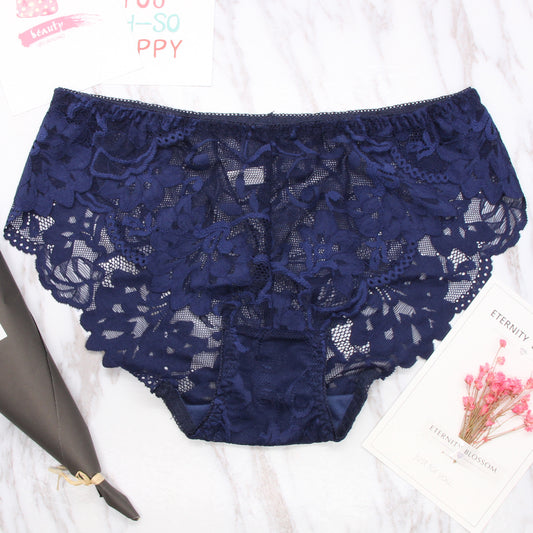Seamless sheer lace and cotton lingerie briefs - image 1